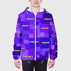 Куртка с капюшоном мужская Minecraft pattern logo, цвет: 3D-белый — фото 2
