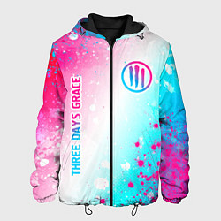 Мужская куртка Three Days Grace neon gradient style: надпись, сим
