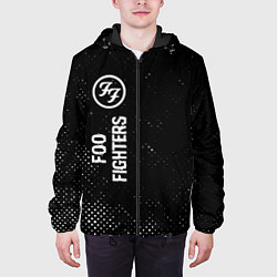 Куртка с капюшоном мужская Foo Fighters glitch на темном фоне: по-вертикали, цвет: 3D-черный — фото 2