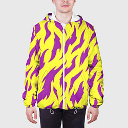 Куртка с капюшоном мужская Кислотный тигр паттерн, цвет: 3D-белый — фото 2