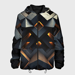 Куртка с капюшоном мужская Объемные конструкция, цвет: 3D-черный