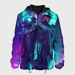 Куртка с капюшоном мужская Киберлюди, цвет: 3D-черный