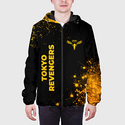 Куртка с капюшоном мужская Tokyo Revengers - gold gradient: надпись, символ, цвет: 3D-черный — фото 2
