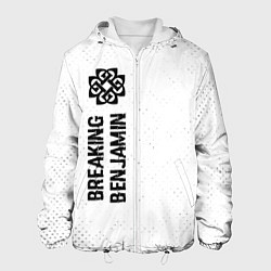 Куртка с капюшоном мужская Breaking Benjamin glitch на светлом фоне: по-верти, цвет: 3D-белый