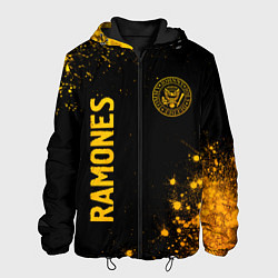 Мужская куртка Ramones - gold gradient: надпись, символ