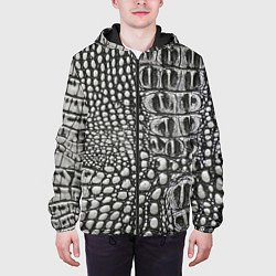 Куртка с капюшоном мужская Кожа крокодила - текстура, цвет: 3D-черный — фото 2