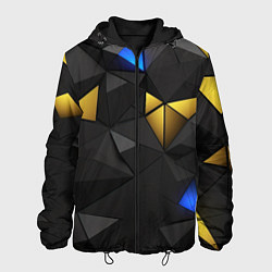 Куртка с капюшоном мужская Black yellow geometry, цвет: 3D-черный