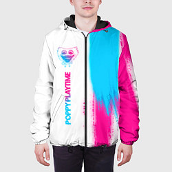 Куртка с капюшоном мужская Poppy Playtime neon gradient style: по-вертикали, цвет: 3D-черный — фото 2