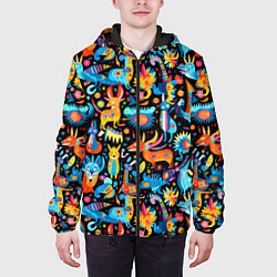 Куртка с капюшоном мужская Космические чудики, цвет: 3D-черный — фото 2