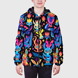 Куртка с капюшоном мужская Космические монстрики, цвет: 3D-черный — фото 2