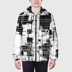 Куртка с капюшоном мужская Кибер Сетка гранж, цвет: 3D-черный — фото 2