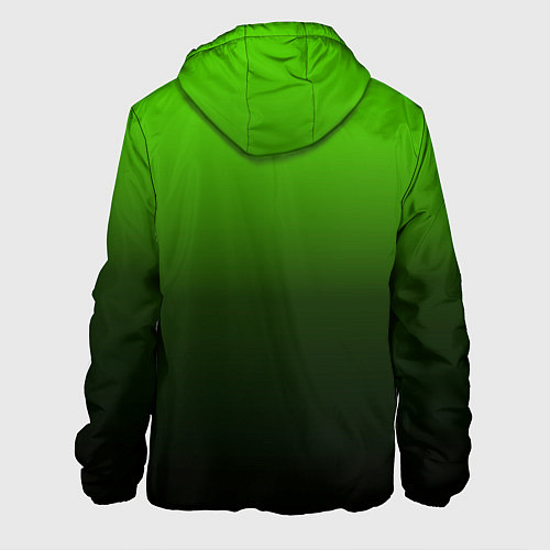 Мужская куртка Градиент ядовитый зеленый - черный / 3D-Черный – фото 2