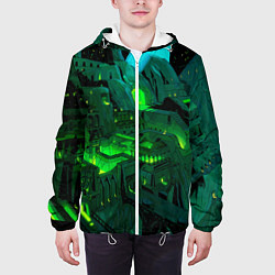 Куртка с капюшоном мужская Зелёный город, цвет: 3D-белый — фото 2