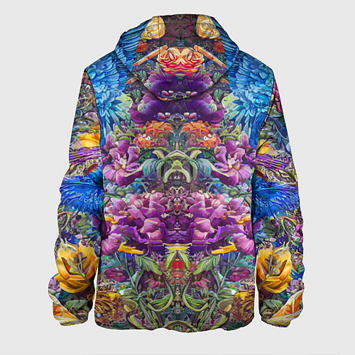 Мужская куртка Зеркальный цветочный паттерн с птицами - мода - не / 3D-Черный – фото 2