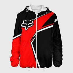 Куртка с капюшоном мужская Fox мотокросс - красный, цвет: 3D-белый