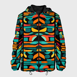 Куртка с капюшоном мужская Абстрактный красочный паттерн - мода, цвет: 3D-черный