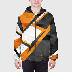 Куртка с капюшоном мужская Абстрактный полигональный узор Asiimov, цвет: 3D-черный — фото 2