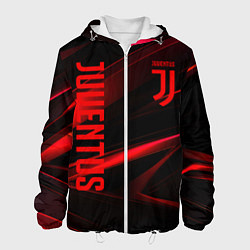 Куртка с капюшоном мужская Juventus black red logo, цвет: 3D-белый