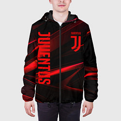 Куртка с капюшоном мужская Juventus black red logo, цвет: 3D-черный — фото 2