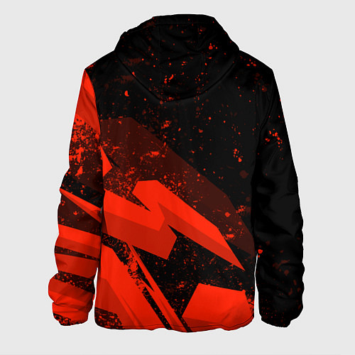 Мужская куртка Кавасаки - красные брызги / 3D-Черный – фото 2