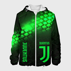 Куртка с капюшоном мужская Juventus green logo neon, цвет: 3D-белый