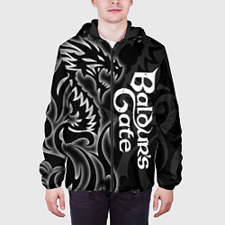 Куртка с капюшоном мужская Балдурс гейт 3 - черный дракон, цвет: 3D-черный — фото 2