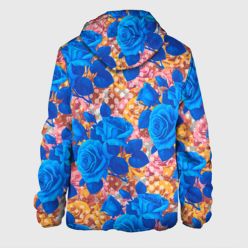 Мужская куртка Цветочный разноцветный узор с розами / 3D-Черный – фото 2