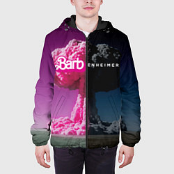 Куртка с капюшоном мужская Barbenheimer - meme - nuclear explosion, цвет: 3D-черный — фото 2