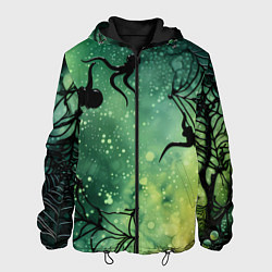 Куртка с капюшоном мужская Мрачный паук, цвет: 3D-черный