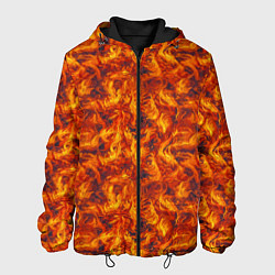 Куртка с капюшоном мужская Огненный узор, цвет: 3D-черный