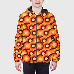 Куртка с капюшоном мужская Терто текстура с кругами, цвет: 3D-черный — фото 2