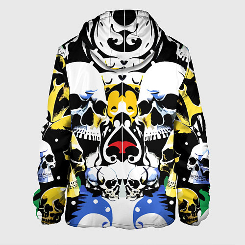 Мужская куртка Паттерн из черепов - поп-арт / 3D-Черный – фото 2