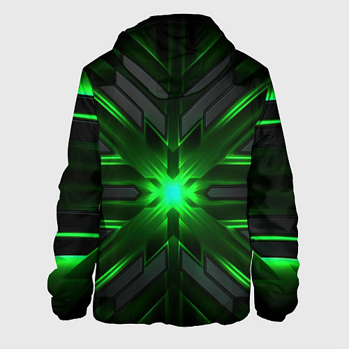 Мужская куртка Зеленый свет в абстракции / 3D-Черный – фото 2