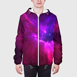 Куртка с капюшоном мужская Бескрайнее космическое пространство - галактика, цвет: 3D-белый — фото 2