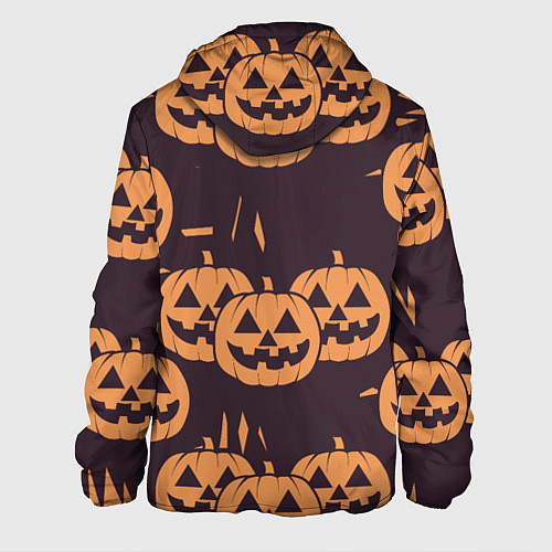 Мужская куртка Фонарь джек в грандж стиле halloween тыква cartoon / 3D-Черный – фото 2