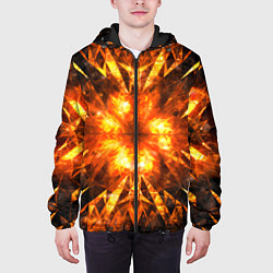 Куртка с капюшоном мужская Fire abstract, цвет: 3D-черный — фото 2