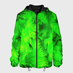 Куртка с капюшоном мужская Green abstract texture, цвет: 3D-черный