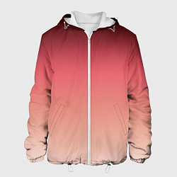 Куртка с капюшоном мужская Градиент красно-бежевый, цвет: 3D-белый