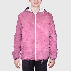 Куртка с капюшоном мужская Розовая шерсть, цвет: 3D-белый — фото 2