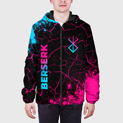 Куртка с капюшоном мужская Berserk - neon gradient: надпись, символ, цвет: 3D-черный — фото 2