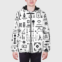 Куртка с капюшоном мужская Геометрическая фантазия, цвет: 3D-черный — фото 2