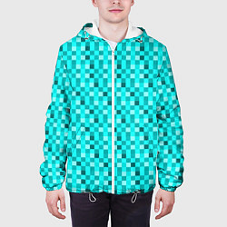 Куртка с капюшоном мужская Пиксели цвета алмаза, цвет: 3D-белый — фото 2