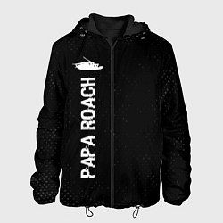 Куртка с капюшоном мужская Papa Roach glitch на темном фоне: по-вертикали, цвет: 3D-черный