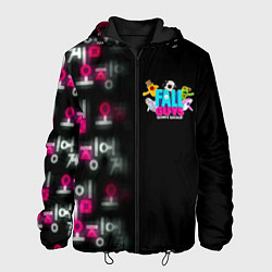 Куртка с капюшоном мужская Игра в кальмара x Fall Guys, цвет: 3D-черный