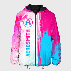 Куртка с капюшоном мужская Aerosmith neon gradient style: по-вертикали, цвет: 3D-черный