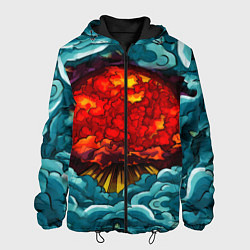 Куртка с капюшоном мужская Ядерный хаос в витраже, цвет: 3D-черный