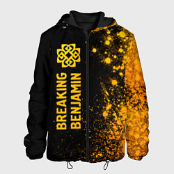Куртка с капюшоном мужская Breaking Benjamin - gold gradient: по-вертикали, цвет: 3D-черный