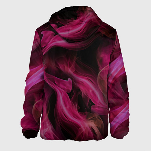 Мужская куртка Розовый цветок в огне - нейросеть / 3D-Черный – фото 2