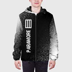 Куртка с капюшоном мужская Paramore glitch на темном фоне: по-вертикали, цвет: 3D-черный — фото 2