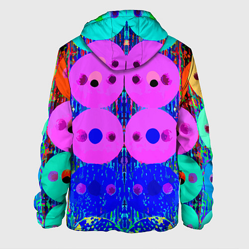 Мужская куртка Паттерн из дисков - неон - нейросеть / 3D-Черный – фото 2